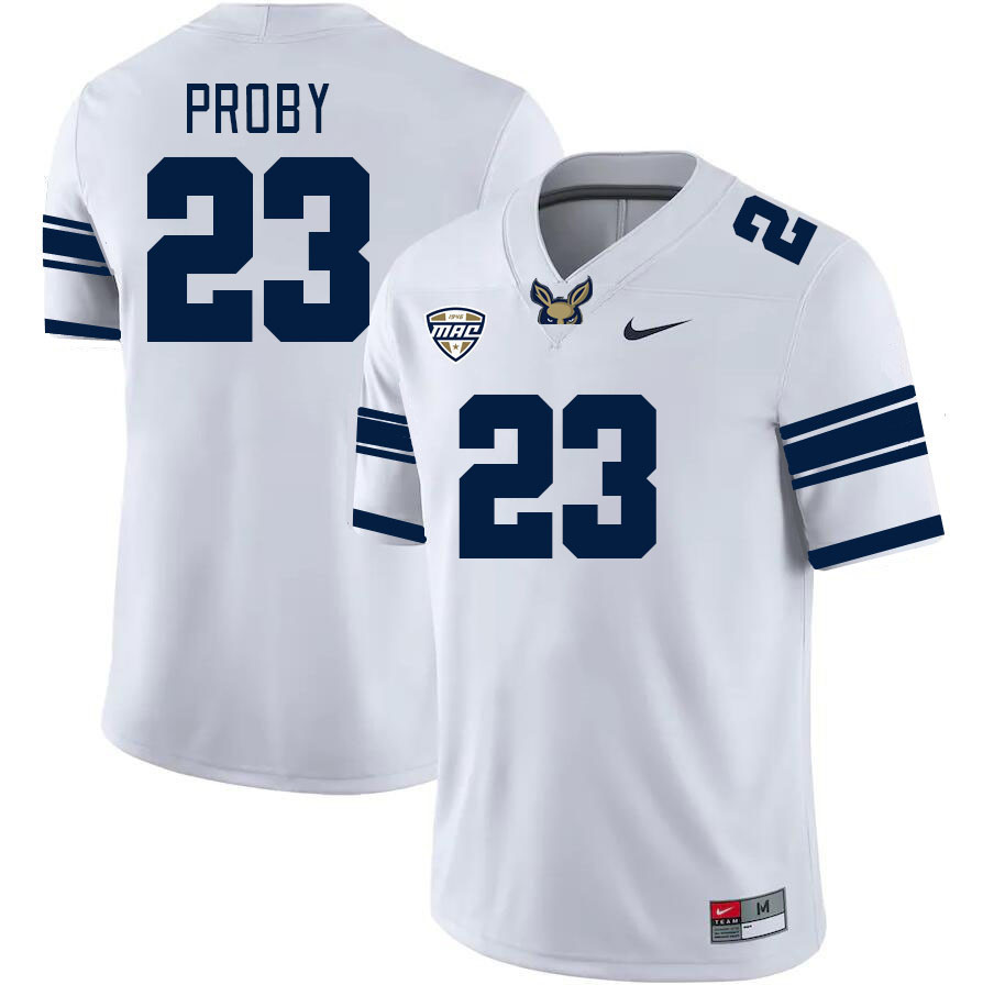 Men-Youth #23 Silas Proby Akron Zips 2023 College Football Jerseys Stitched Sale-White